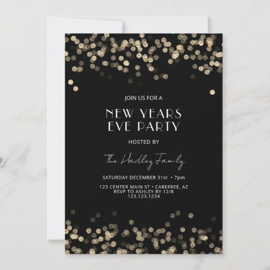 Modernes Silvester Party Einladung (Vorderseite)