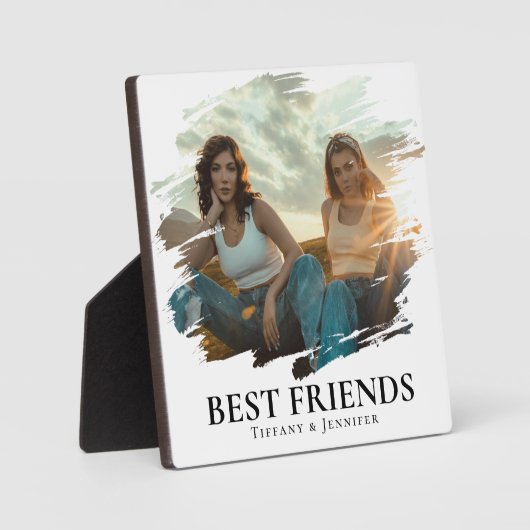 Modernes SImple Best Friends Foto & Name Fotoplatte (Vorderseite)