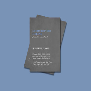 Modernes Simple Texture Gray Blue Consultant Visitenkarte