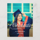 Modernes Single Foto Einfache Script Abschluss Car Postkarte (Vorderseite)