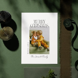 Modernes Single Foto Minimalistische Weihnachtskar Einladung