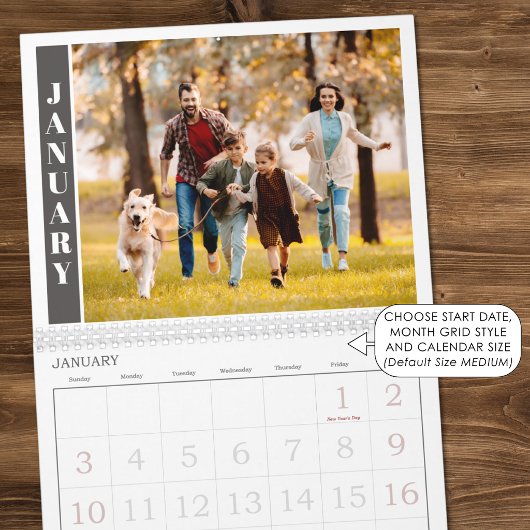 Modernes Single Foto pro Monat und Collage auf Abd Kalender