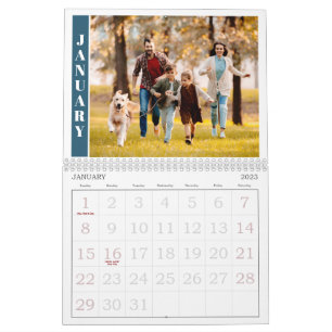 Modernes Single Foto pro Monat und Collage auf Abd Kalender