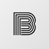 Modernes Single Letter Initial Monogram | Schwarz Fensteraufkleber (Blatt)