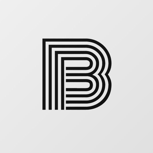 Modernes Single Letter Initial Monogram | Schwarz Fensteraufkleber (Blatt)