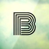 Modernes Single Letter Initial Monogram | Schwarz Fensteraufkleber (Blatt 3)