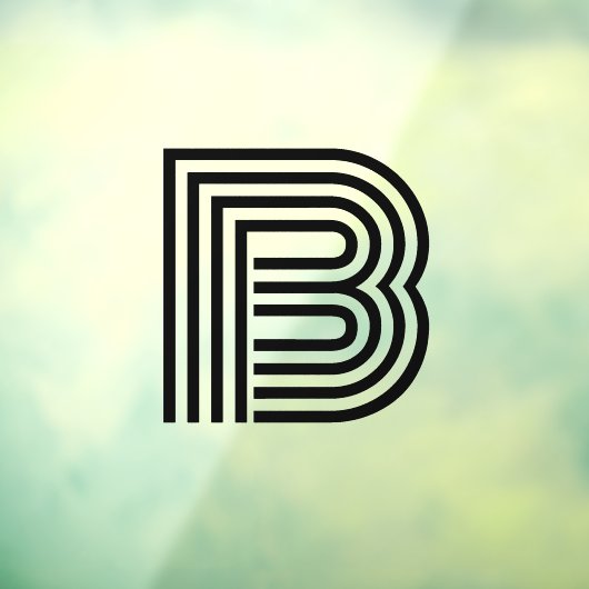 Modernes Single Letter Initial Monogram | Schwarz Fensteraufkleber (Blatt 3)