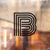 Modernes Single Letter Initial Monogram | Schwarz Fensteraufkleber (Blatt 2)