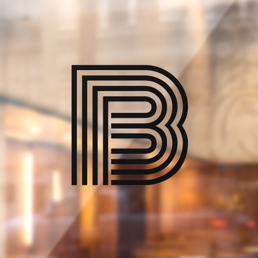 Modernes Single Letter Initial Monogram | Schwarz Fensteraufkleber (Blatt 2)