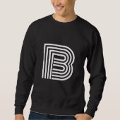 Modernes Single Letter Initial Monogram | Schwarze Sweatshirt (Vorderseite)