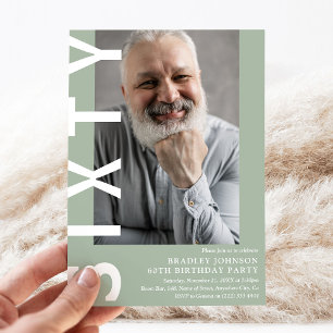 Modernes SIXTY Foto 60. Geburtstagsparty Einladung