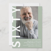 Modernes SIXTY Foto 60. Geburtstagsparty Einladung (Vorderseite)