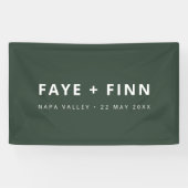 Modernes Skandal | Forest Green Minimal Wedding Banner (Horizontal)