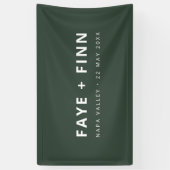 Modernes Skandal | Forest Green Minimal Wedding Banner (Vertikal)