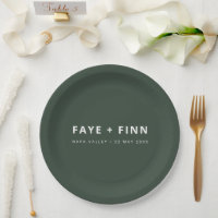 Modernes Skandinavier Forest Green Minimal Wedding