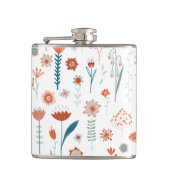 Modernes skandinavisches Floral Flachmann (Vorderseite)