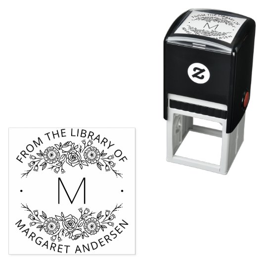 Modernes skandinavisches Monogramm-Buchzeichen Permastempel (Beispiel)