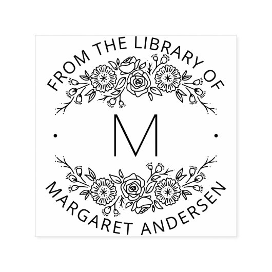 Modernes skandinavisches Monogramm-Buchzeichen Permastempel (Design)