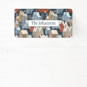 Modernes skandinavisches Winterstädtmuster Banner (InSitu)