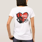 Modernes Skelett für Frieden und Liebe T-Shirt (Rückseite)