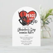 Modernes Skelett für Frieden und Liebe Valentinsta Einladung (Stehend Vorderseite)