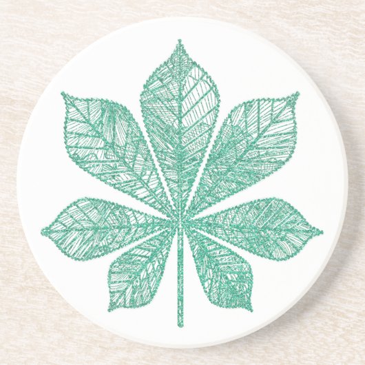 Modernes Skelett Grünes Ahornleaf Getränkeuntersetzer (Vorne)