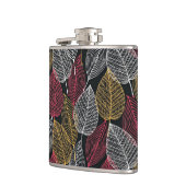 Modernes Skelett Verlasse Herbstmuster Flachmann (Links)