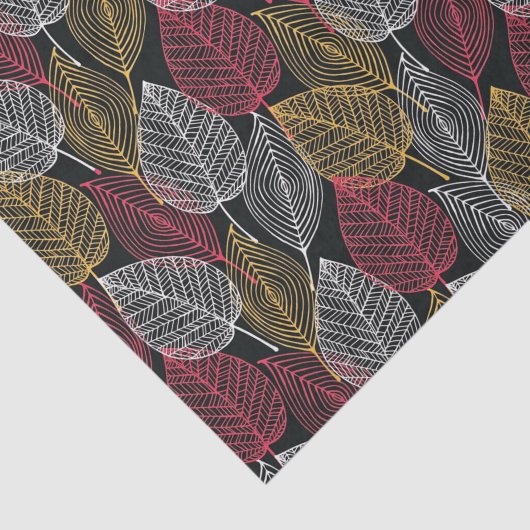 Modernes Skelett Verlasse Herbstmuster Seidenpapier (Ausschnitt)