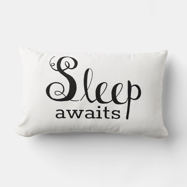 Modernes Sketchy Minimalistischer Schlaf erwartet  Lendenkissen (Vorderseite)