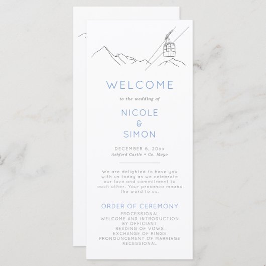 Modernes Skigebiet Bezaubernde Winterbergspitzen Programm (Vorne/Hinten)