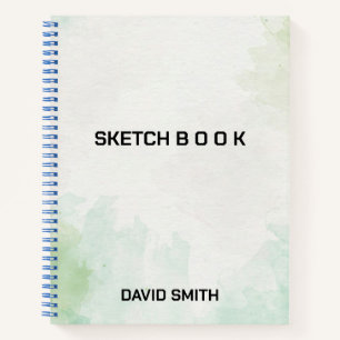 modernes Skizzbuch mit Namen Notizblock