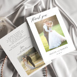 Modernes Skript 2 Fotos Hochzeit Dankeskarte<br><div class="desc">Minimalistische,  trendige und schicke Hochzeit danke Ihnen personalisierte Karte mit zwei Fotos,  Ihren eigenen Text,  und Unterschrift.</div>