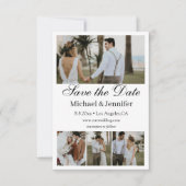 modernes Skript 4 Fotos Collage boho Save the Date Einladung (Vorderseite)