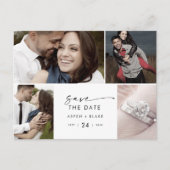 Modernes Skript 4 Fotovorlage Save the Date Einladungspostkarte (Vorderseite)