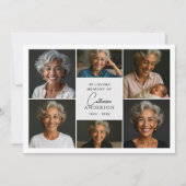 Modernes Skript 7-Foto Collage Beerdigung/Memorial Dankeskarte (Vorderseite)