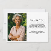 Modernes Skript 7-Foto Collage Beerdigung/Memorial Dankeskarte (Rückseite)