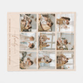 Modernes Skript 9 Foto Collage Familiennamen Fleecedecke (Vorderseite (Horizontal))