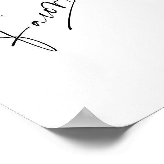 Modernes Skript begünstigt rotes Brautparty Poster (Ecke)