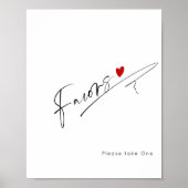 Modernes Skript begünstigt rotes Brautparty Poster (Vorne)