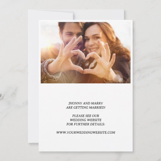 Modernes Skript-benutzerdefiniertes Foto Speichern Einladung (Rückseite)