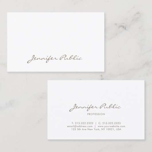 Modernes Skript Beruflich fein Schlicht sauber, ei Visitenkarte (Vorne/Hinten)