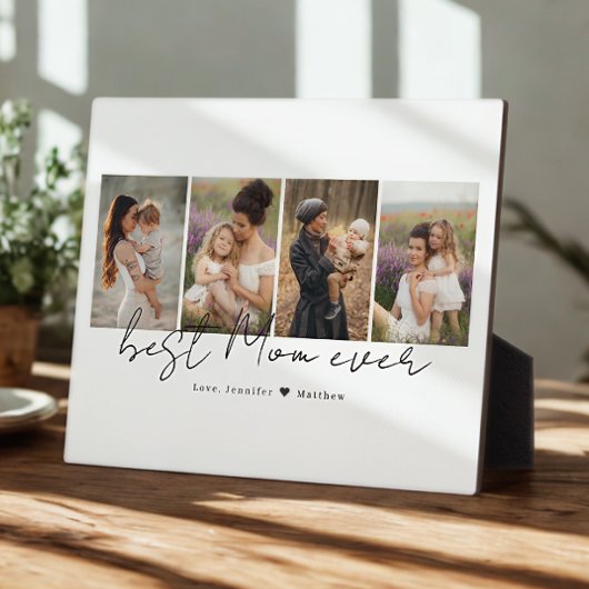Modernes Skript Beste Mama alle 4 Fotos, Muttertag Fotoplatte