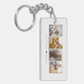 Modernes Skript Bester Vater je 4 Fotos Collage Schlüsselanhänger (Vorderseite links)