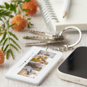 Modernes Skript Bester Vater je 4 Fotos Collage Schlüsselanhänger (Vorderseite rechts)