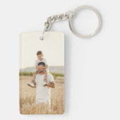 Modernes Skript Bester Vater je 4 Fotos Collage Schlüsselanhänger (Rückseite)