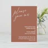 Modernes Skript Bitte schließen Sie sich uns Terra Einladung (Stehend Vorderseite)