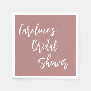 Modernes Skript-Brautparty Custom Dusty Rose Serviette