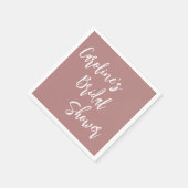 Modernes Skript-Brautparty Custom Dusty Rose Serviette (Ecke)