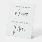 Modernes Skript-Brautparty schätzt, wie viele Küss Sockelschild (Vorderseite)