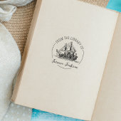 Modernes Skript-Buchzeichen-Schiffbuch Gummistempel